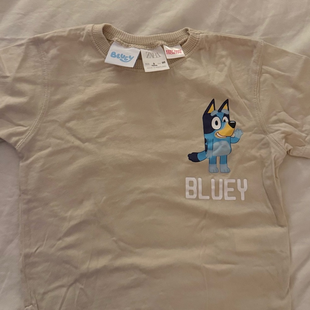 Zara Kids Beige Bluey T-Shirt